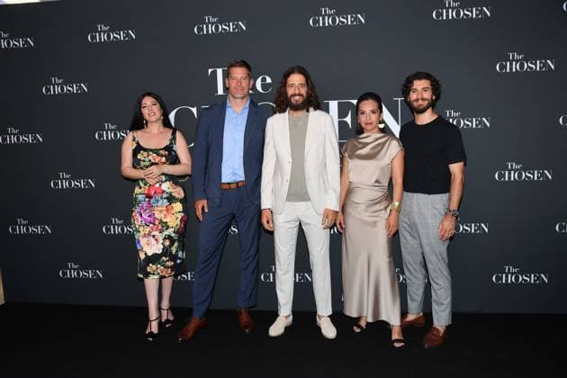 Rome, Cinema Adriano Premiere of the Series The Chosen The Last Supper , In the photo: Elizabeth Tabish Dallas Jenkins Jonathan Roumie Vanessa Bonavente George Harrison Xanthis  Copyright: xVincenzoxLandix xipa-agency.netx xVincenzoxLandix IPA_Agency_IPA59399290