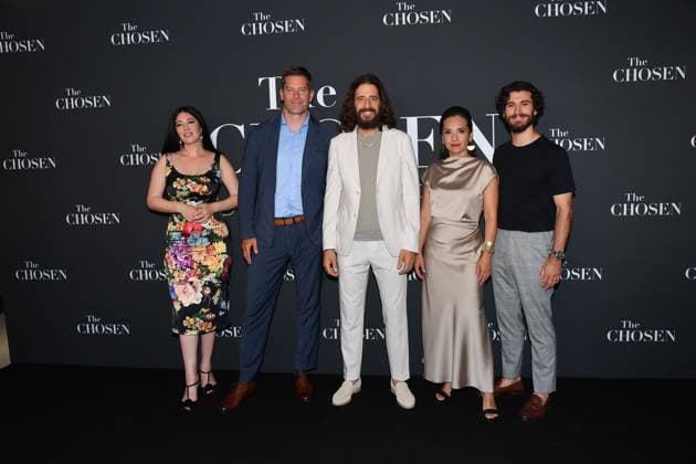 Rome, Cinema Adriano Premiere of the Series The Chosen The Last Supper , In the photo: Elizabeth Tabish Dallas Jenkins Jonathan Roumie Vanessa Bonavente George Harrison Xanthis  Copyright: xVincenzoxLandix xipa-agency.netx xVincenzoxLandix IPA_Agency_IPA59399292