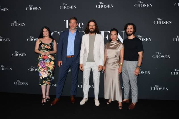 Rome, Cinema Adriano Premiere of the Series The Chosen The Last Supper , In the photo: Elizabeth Tabish Dallas Jenkins Jonathan Roumie Vanessa Bonavente George Harrison Xanthis  Copyright: xVincenzoxLandix xipa-agency.netx xVincenzoxLandix IPA_Agency_IPA59399294