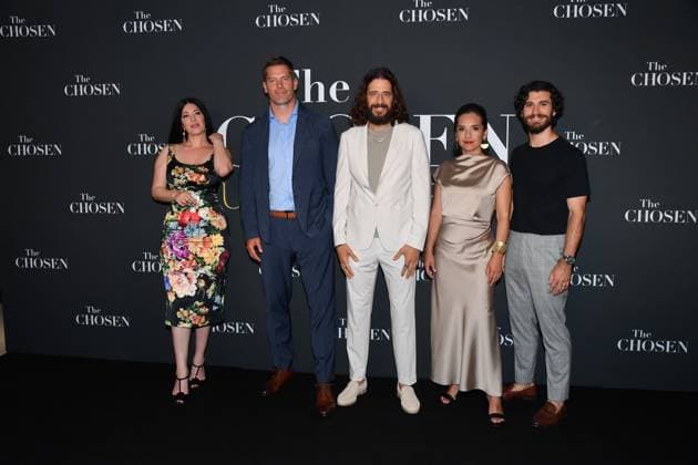 Rome, Cinema Adriano Premiere of the Series The Chosen The Last Supper , In the photo: Elizabeth Tabish Dallas Jenkins Jonathan Roumie Vanessa Bonavente George Harrison Xanthis  Copyright: xVincenzoxLandix xipa-agency.netx xVincenzoxLandix IPA_Agency_IPA59399317