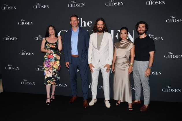 Rome, Cinema Adriano Premiere of the Series The Chosen The Last Supper , In the photo: Elizabeth Tabish Dallas Jenkins Jonathan Roumie Vanessa Bonavente George Harrison Xanthis  Copyright: xVincenzoxLandix xipa-agency.netx xVincenzoxLandix IPA_Agency_IPA59399319
