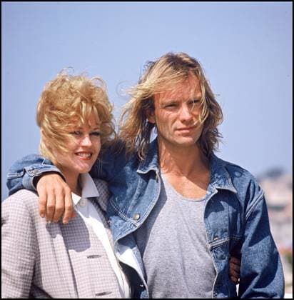 ARCHIVES - MELANIE GRIFFITH ET LE CHANTEUR STING AU FESTIVAL DE CANNES POUR MILAGRO EN 1988 Cannes France *** ARCHIVES MELANIE GRIFFITH AND THE STING SINGER AT THE CANNES FESTIVAL FOR MILAGRO IN 1988 Cannes France  Copyright: xLAURENTxSOLAx xBESTIMAGExLAURENTxSOLAx xBESTIMAGEx