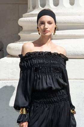 Yves Saint Laurent Photocall Maya Stepper attending the Yves Saint Laurent show in Paris, France on June 24, 2025. Photo by Aurore Marechal ABACAPRESS.COM Paris France  Copyright: xMarechalxAurore ABACAx