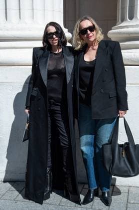 Yves Saint Laurent Photocall Beatrice Dalle and Virginie Despentes attending the Yves Saint Laurent show in Paris, France on June 24, 2025. Photo by Aurore Marechal ABACAPRESS.COM Paris France  Copyright: xMarechalxAurore ABACAx