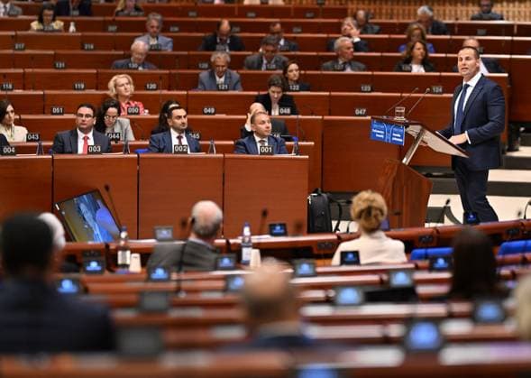 Summer Session of the Parliamentary Assembly of the Council of Europe (PACE) STRASBOURG, FRANCE - JUNE 25: Robert Abela, Prime Minister of Malta address PACE during the Summer Session of the Parliamentary Assembly of the Council of Europe (PACE) in Strasbourg, France on June 25, 2025. Mustafa Yalcin Anadolu Strasbourg World. Editorial use only. Please get in touch for any other usage.  Copyright: x2025xAnadoluxMustafaxYalcinx