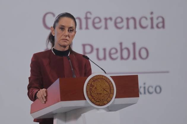 Mexico™s President Claudia Sheinbaum News Conference Mexico s President Claudia Sheinbaum speaks about the advances in the country s road infrastructure and the new changes to the Telecommunications Law during a briefing conference, talking at the National Palace. on June 25, 2025 in Mexico City, mexico. (Photo by Carlos Santiago Eyepix Group) Copyright: xCarlosxSantiago xEyepixxGroupx CS_25062025_159957