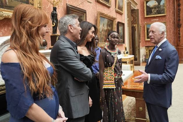 The King s Trust Awards 2025 King Charles talks with Charlotte Tilbury, George Clooney and Amal Clooney as he hosts a reception for the winners of the King s Trust Awards 2025 at Buckingham Palace, London, UK, on the 25th June 2025. Picture by Stefan Rousseau WPA-Pool London Buckingham Palace London United Kingdom  WHA-0794