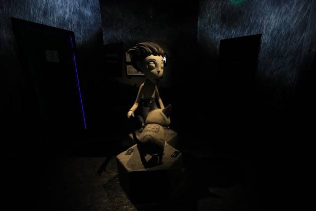 June 25, 2025, Mexico City, Ciudad de Mexico, Mexico: Fictional characters created by American director, producer, screenwriter, cartoonist, and writer Tim Burton are seen during a tour of the immersive exhibition Tim Burton s Labyrinth at Lienzo Charro. on June 25, 2025 in Mexico City, Mexico. Mexico City Mexico - ZUMAe321 20250625_zea_e321_025 Copyright: xIanxRoblesx