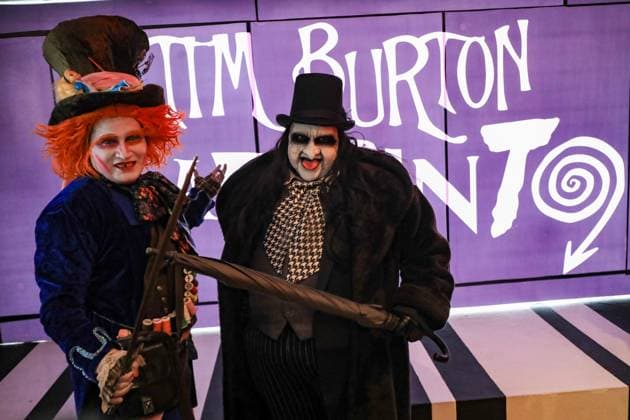 June 25, 2025, Mexico City, Ciudad de Mexico, Mexico: Fictional characters created by American director, producer, screenwriter, cartoonist, and writer Tim Burton are seen during a tour of the immersive exhibition Tim Burton s Labyrinth at Lienzo Charro. on June 25, 2025 in Mexico City, Mexico. Mexico City Mexico - ZUMAe321 20250625_zea_e321_005 Copyright: xIanxRoblesx