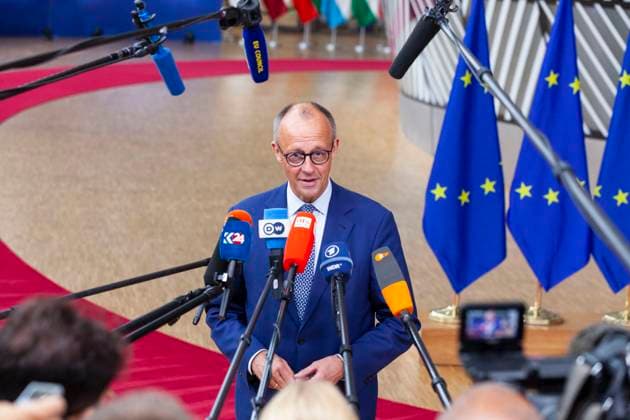 Bilder des Jahres 2025, News 06 Juni News Bilder des Tages Friedrich Merz. The heads of state of the 27 European Union countries met today in the Belgian capital for a European summit, the day after the NATO summit in The Hague. - 26 06 2025 - Belgium Brussels -  NicolasxLandemardx xLexPictorium LePictorium_0311393