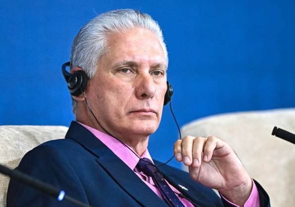 Belarus Putin Eurasian Economic Forum 8953042 26.06.2025 Cuban President Miguel Diaz-Canel attends the Strategy of Eurasian Economic Integration: Results and Prospects plenary session of the Eurasian Economic Forum, in Minsk, Belarus. Sergey Bobylev Sputnik Minsk Belarus  Copyright: xSergeyxBobylevx