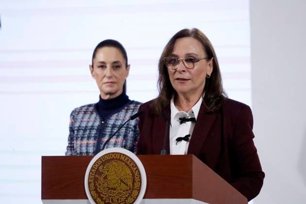 Mexico™s President Claudia Sheinbaum Meets Whit Gobernors Governor of the State of Veracruz, Rocio Nahle Garcia speaks during the announce the 14 governors who will be part of the implementation of Economic Development for Wellbeing, in order to boost investment. on June 26, 2025 in Mexico City, Mexico. (Photo by Luis Barron Eyepix Group) Copyright: xLuisxBarron xEyepixxGroupx LB_26062025_160153
