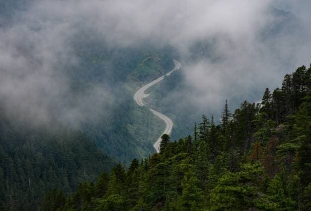 June 26, 2025, Squamish, Bc, CANADA: Motorists travel on the Sea-to-Sky highway in Squamish, B.C., on Thursday, June 26, 2025. The Squamish Nation and the provincial government have signed an agreement to guide forest stewardship in the nation s territory to protect cultural sites and environmentally sensitive areas from logging, new roads and tenures. The agreement establishes 33 cultural sites and six special cultural management areas. Squamish CANADA  - ZUMAc35_ 20250626_zaf_c35_024 Copyright: xDarrylxDyckx