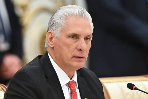 BELARUS, MINSK - JUNE 27, 2025: Miguel Diaz-Canel Bermude, President of Cuba, attends an expanded meeting of the Supreme Eurasian Economic Council at the Palace of Independence Minsk Belarus  - ZUMAt113 20250627_zaa_t113_180 Copyright: xSergeixBobylevx