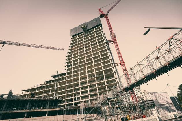 Bauprojekt Elbtower, Baustelle in der Hafencity von Hamburg, Deutschland