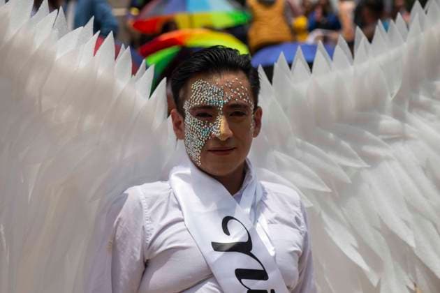 June 28, 2025, Mexico City, Mexico, Mexico: The 47th edition of the LGBTQ+ Pride March in CDMX, where thousands of people from the community gathered to march together from the emblematic Angel de la Independencia to the Zocalo of Mexico City, passing through emblematic streets such as Paseo de la Reforma Avenue, inside the march there were flags and made-up characters. Mexico City Mexico - ZUMAs310 20250628_zip_s310_013 Copyright: xLuisxExSalgadox