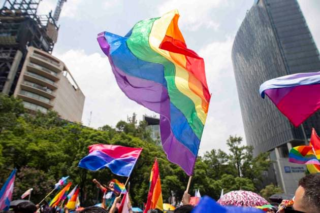 June 28, 2025, Mexico City, Mexico, Mexico: The 47th edition of the LGBTQ+ Pride March in CDMX, where thousands of people from the community gathered to march together from the emblematic Angel de la Independencia to the Zocalo of Mexico City, passing through emblematic streets such as Paseo de la Reforma Avenue, inside the march there were flags and made-up characters. Mexico City Mexico - ZUMAs310 20250628_zip_s310_022 Copyright: xLuisxExSalgadox