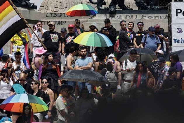 June 28, 2025, Mexico, Cdmx, Mexico: The 47th edition of the LGBTTTIQ+ March or Pride March in Mexico City is filled with colors and thousands of people from the community; the celebration theme is Diversity without Borders. Justice, Resistance, and Unity! to show support for the human rights of all people. From the Angel of Independence to the Zocalo in Mexico City, people marched to demonstrate the pride and diversity of the LGBTTTIQ+ community throughout Mexico. Mexico Mexico - ZUMAp204 20250628_zip_p204_014 Copyright: xJosuexPerezx