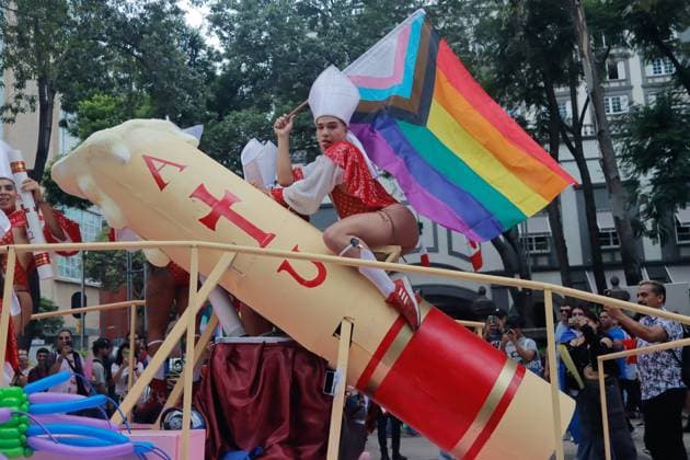 47th Annual Pride Parade Celebration A person takes part to mark the 47th anniversary of Pride Parade 2025, to demand freedom, equality of sexual orientations and gender identities. on June 28, 2025 in Mexico City, Mexico. (Photo by Carlos Santiago Eyepix Group) Copyright: xCarlosxSantiago xEyepixxGroupx CS_28062025_160493