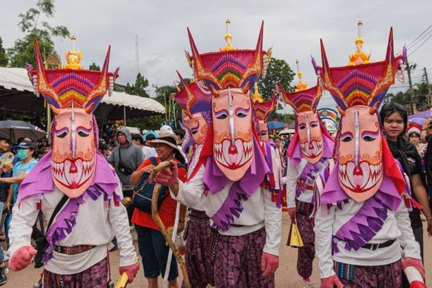 News Themen der Woche KW26 News Bilder des Tages June 29, 2025, Loei, Thailand: Participants seen wearing the Phi Ta Khon mask during the parade. Phi Ta Khon, also known as the Ghost Festival , is a vibrant and unique festival held in Dan Sai, Loei province, Thailand, during the rainy season, usually between late June and early July..It is one of the most unique and colorfull festivals in the country, known for its vibrant masks, traditional music, and lively processions. Loei Thailand - ZUMAs197 20250629_aaa_s197_026 Copyright: xVaruthxPongsapipattx