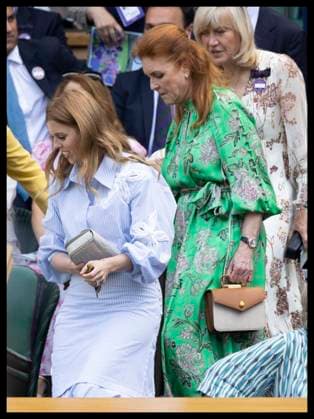 . 30 06 2025. London, United Kingdom. Princess Beatrice and Sarah, Duchess of York in the Royal Box on the opening day of the Wimbledon Tennis Championships in London.  xStephenxLockx xi-Imagesx IIM-26060-0059