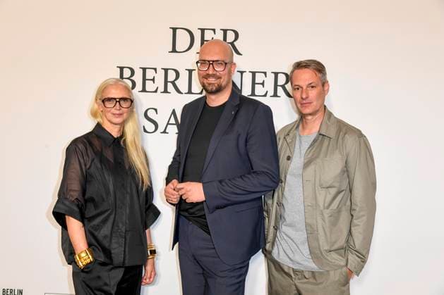 Christiane Arp, Michael Biel und Marcus Kurz zu Gast bei der Eroeffnung vom Berliner Salon auf der Berlin Fashion Week 2025 in der Courtesy Helmut Newton Stiftung a,30 Juni 2025 in Berlin Berlin Deutschland