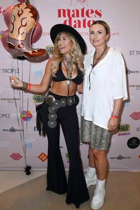 Linda Teodosiu mit Partnerin Alexandra beim Mates Date Influencer Event auf der Berlin Fashion Week S S 2026 in der Berliner Freiheit. Berlin, 01.07.2025