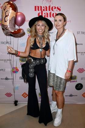 Linda Teodosiu mit Partnerin Alexandra beim Mates Date Influencer Event auf der Berlin Fashion Week S S 2026 in der Berliner Freiheit. Berlin, 01.07.2025