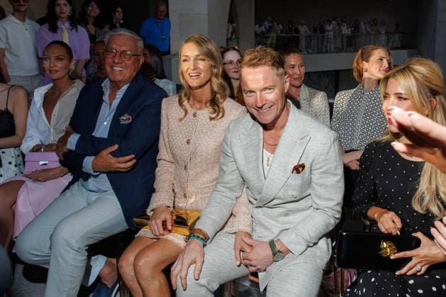 Fashion Week Berlin - Marc Cain Guests and Show Candice Swanepoel, Helmut Schlotterer, Storm Keating, Ronan Keating und Sylvie Meis bei der Marc Cain Fashion Show A Quiet Rebellion im rahmen der Berlin Fashion Week im Pei-Bau am 01.07.2025 in Berlin. Copyright: xEventpressxKochanx