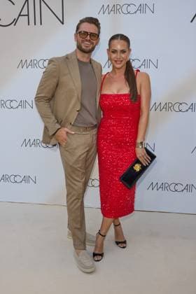 Johannes und Jessica Haller - Gaesteankunft zur Marccain Spring Summer 2026 Fashion Show A Quit Rebellion im Pei-Bau in Berlin am 01.07.2025. Marccain Spring Summer 2026 Fashion Show