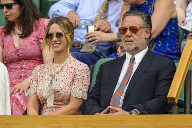 Wimbledon Tennis Championships - Day 2 LONDON, UNITED KINGDOM - JULY 01: Actor Russell Crowe and Ms Britney Theriot watch tennis from the Royal Box during the second day of the 2024 Wimbledon Championships at The All England Lawn Tennis and Croquet Club in Wimbledon on July 1, 2024, in London, England Ray Tang Anadolu London United Kingdom. Editorial use only. Please get in touch for any other usage.  Copyright: x2025xAnadoluxRayxTangx