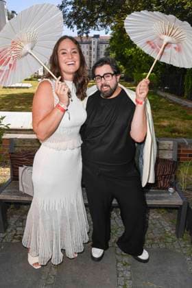 Saskia Grimm und Steven Preisner zu Gast bei der Fashion Show von Anja Gockel Von welchen Farben traeumt dein Glueck in Rahmen der Berlin Fashion Week 2025 am 01.Juli 2025 in Berlin Berlin Deutschland
