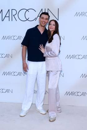 San Diego Pooth und Louisa Buescher bei der Marc Cain - A Quiat Rebellion Modenschau am 1.07.2025 im Pei-Bau in Berlin Marc Cain Fashion Show in Berlin