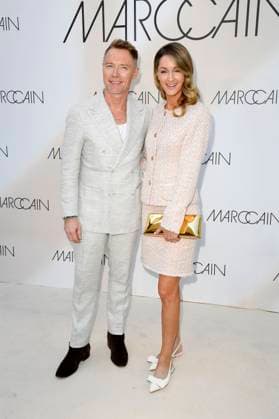 Ronan Keating mit Ehefrau Storm Keating bei der Marc Cain Fashion Show A Quiet Rebellion auf der Berlin Fashion Week S S 2026 im Pei-Bau - Deutsches Historisches Museum. Berlin, 01.07.2025
