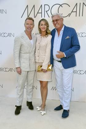 Ronan Keating, Storm Keating und Helmut Schlotterer bei der Marc Cain Fashion Show A QUIET REBELLION in Berlin am 01.07.2025