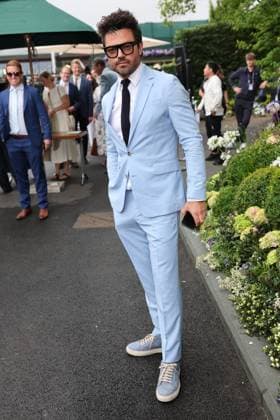 . 02 07 2025. London, United Kingdom. Dominic Cooper arriving on day three of the Wimbledon Tennis Championships in London.  xStephenxLockx xi-Imagesx IIM-26066-0011