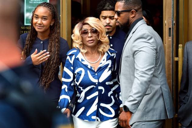 Janice Combs (C) mother of Sean Diddy Combs exits Federal Court during the Sean Diddy Combs sex trafficking trial in New York City on Wednesday, July 2, 2025. The jury in Sean Diddy Combs sex trafficking and racketeering trial reached a guilty verdict on two of the five counts against Combs. The Judge is considering releasing Combs later on today.  NYP20250702203 PETERxFOLEY