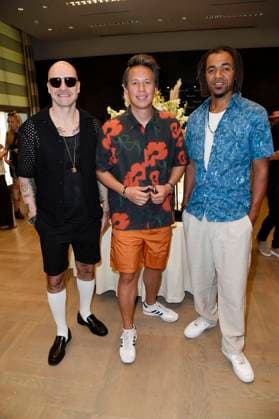 Mateo Jasik, Matthias Hafemann und John Magiriba Lwanga von Culcha Candela bei der Thomas Sabo Elyndra Kollektionspräsentation auf der Berlin Fashion Week S S 2026 im Hotel de Rome. Berlin, 02.07.2025