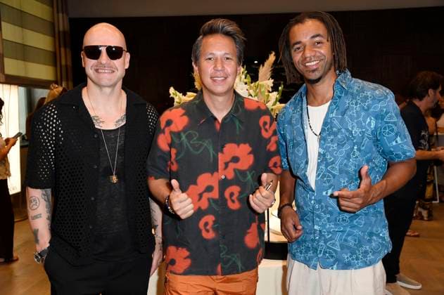 Mateo Jasik, Matthias Hafemann und John Magiriba Lwanga von Culcha Candela bei der Thomas Sabo Elyndra Kollektionspräsentation auf der Berlin Fashion Week S S 2026 im Hotel de Rome. Berlin, 02.07.2025