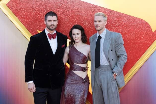 Red Carpet Arrivals for Superman Film in London LONDON, UNITED KINGDOM - JULY 02: David Corenswet (L), Rachel Brosnahan (C) and Nicholas Hoult (R) attend a fan event at Cineworld Leicester Square for Superman , DC Studios’ first feature film to hit the big screen in London, United Kingdom on July 02, 2025. Wiktor Szymanowicz Anadolu London United Kingdom. Editorial use only. Please get in touch for any other usage.  Copyright: x2025xAnadoluxWiktorxSzymanowiczx