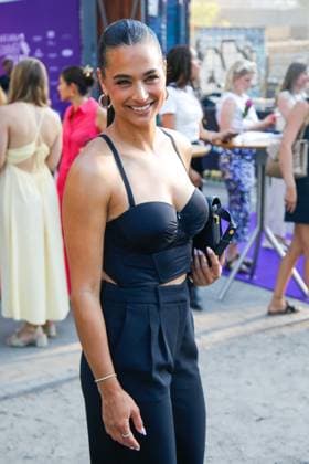 Berlin Fashion Week: LASCANA Fashion Show Berlin, 2.7.2025 Amira Aly bei der Ankunft zur LASCANA Fashion Show im Rahmen der Fashion Week in Berlin Berlin Copyright: xMatthiasxGränzdörferx