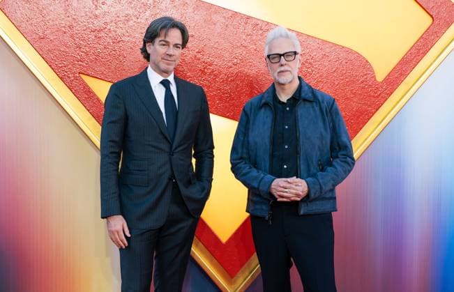 July 2, 2025, London, United Kingdom: Peter Safran, Co-Chairman & CEO, DC Studios and James Gunn, Co-Chairman & CEO, DC Studios attend the Superman premiere at Cineworld Leicester Square. London United Kingdom - ZUMAs197 20250702_aaa_s197_238 Copyright: xLounisxTiarx