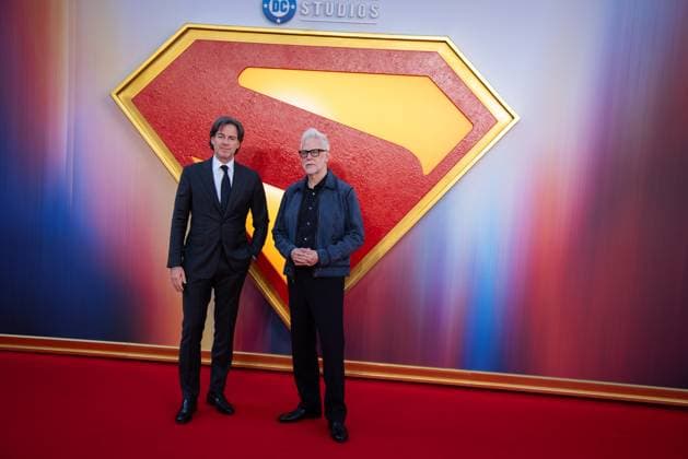 Superman Fan Event in London, UK - 02 Jul 2025 Peter Safran and James Gunn attend the Superman Fan Event at Cineworld Leicester Square. London United Kingdom Copyright: xLoredanaxSangiulianox xSOPAxImagesx LSangiuliano-7514