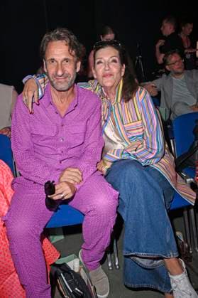 Falk-Willy Wild und Katy Karrenbauer bei der Marcel Ostertag Fashion Show auf der Berlin Fashion Week S S 2026 in der Uber Eats Music Hall. Berlin, 02.07.2025