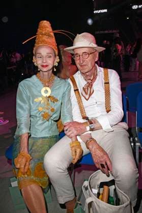 Britt Kania und Günther Krabbenhöft bei der Marcel Ostertag Fashion Show auf der Berlin Fashion Week S S 2026 in der Uber Eats Music Hall. Berlin, 02.07.2025