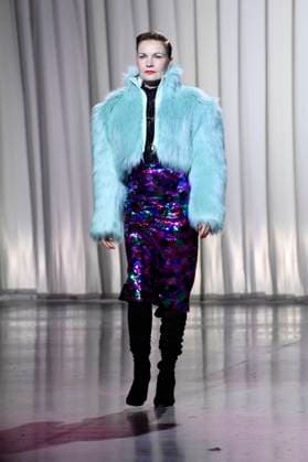 Model bei der Marcel Ostertag Fashion Show auf der Berlin Fashion Week S S 2026 in der Uber Eats Music Hall. Berlin, 02.07.2025