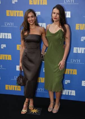 Evita Opening Night London, UK. Jessica Alba (left) and Honor Warren at the opening night for Evita by the Jamie Lloyd Company at the London Palladium. 1st July 2025. LMK11-S020725-001 Steve Bealing Landmark Media 