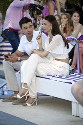 San Diego Pooth mit Freundin Louisa Büscher beim LASCANA SUMMER CLUB im Rahmen der Berlin Fashion Week im Maaya in Berlin am 02.07.2025