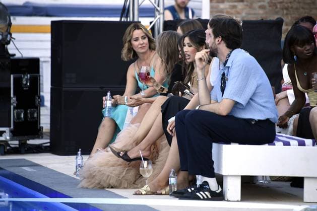Bettina Cramer und Ãlvaro Soler beim LASCANA SUMMER CLUB im Rahmen der Berlin Fashion Week im Maaya in Berlin am 02.07.2025