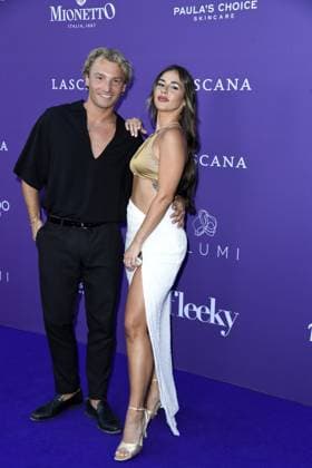 Sarah Engels and Joti Polizoakis beim LASCANA SUMMER CLUB im Rahmen der Berlin Fashion Week im Maaya in Berlin am 02.07.2025